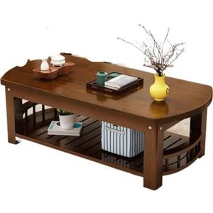 Moderne Woonkamertafel Salontafel Chinese Stijl Woonkamer Thuis Dubbellaags Theetafel Kantoor Salontafel Eenvoudige Rechthoekige Thee Koffietafel(Black,XL)