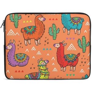 Alpaca lama cactus laptop sleeve case casual computer beschermhoes slanke tablet draagtas aktetas 17 inch