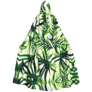 WURTON Palmboom Groene Bladeren Print Hooded Mantel Unisex Volwassen Mantel Halloween Kerst Hooded Cape Voor Vrouwen Mannen