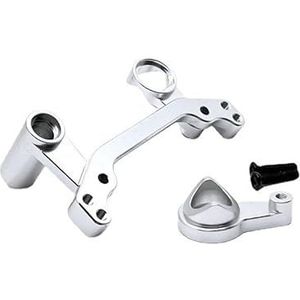 Afstandsbediening auto-accessoires Metalen verbeterde stuurcomponenten geschikt for Weili 1/10 104072 104001 104002(Silver)