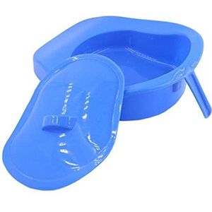 Blauwe Bedpan Bed Pan met Deksel Handvat voor Bedridden Patiënt Vrouwen Mannen