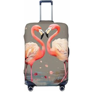 HCBPWVQA Bagagehoes beschermer wasbare stretch kofferbeschermer flamingo's en bloemen kofferhoes anti-kras reisbagagehoezen past 45-70 cm bagagebeschermers, Zwart, M