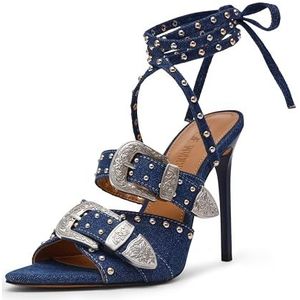 Steve Madden Saddle, damessandalen, meerkleurig, jeansblauw, maat 36