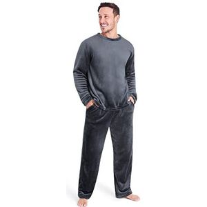 CityComfort - Herenpyjama Set - Houtskool - 2-delige Pyjama - Superzachte Fleece