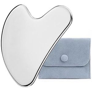 TelKeen Gua Sha gezichtsgereedschap, roestvrij staal, Gua Sha-gereedschap voor gezicht, metalen Guasha schrapende massagegereedschappen voor lichaamsverzorging, gezichtssculpting-tool voor
