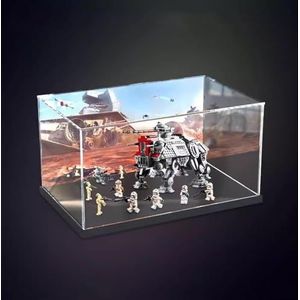 Acryl showcase vitrine voor Lego 75337 Star Wars at-TE Walker, stofdichte displayhoes, compatibel Lego 75337 model - zonder modelkit (type 6)