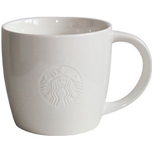 STARBUCKS, Keramiek, Koffiemok Witte Mok Koffiemok Klassiek Wit Collectors Grande 400 ml