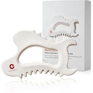 meditherapy SOKSAL GUASHA (161G X 1P), Face Yoga Tool, Body Massage Tool, Facial Scraping Massage Tool, Guasha Board, gezicht Lift, Spier Relief Massage Board, Gua Sha, Handgemaakte Keramische Gua Sha