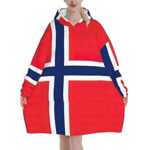 Oversized Noorse Vlag Hoodies Vrouwen Uk Pluizige Deken Hoodie Sherpa Vrouwen Fleece Draagbare Deken Mannen