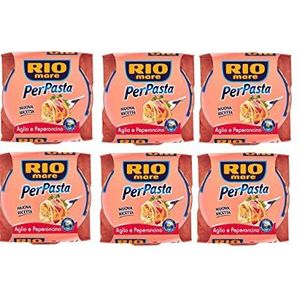 6X Rio Mare Per Pasta Aglio e Peperoncino Tonijn in Olijfolie Met Knoflook En Chili Peper 160g
