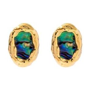 Uilita Kerstsieraden 18K Vergulde Abalone Schelp Stud Oorbellen for Vrouwen Hoop Earring Trendy Cadeau Vrouwen Meisjes (Color : C, Size : One-Size)