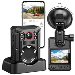 Mini-lichaamscamera, WIFI Mini Camera 4K, Body Camera 128G, 3500mAh Batterij 11 Uur Opname Bodycam GPS Waterdicht IP67 Bodycam Kleine Camcorders voor wetshandhaving, levering