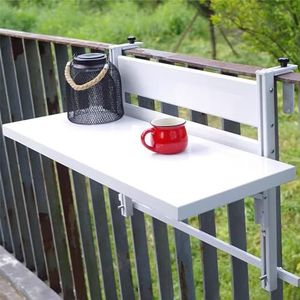 Heyijia Hangtafels, hangende klaptafel, verstelbare balkontafel, bijzettafel voor terras, tuin, aluminiumlegering materiaal, waterdicht en zonnebrandcoating