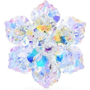 Sprankelende glazen bloembroche vrouwelijk 14 kleuren schoonheidskantoor brochespeld Jaarcadeau (Color : A-white)