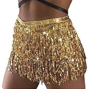 Clataly Belly Dance Pailletten NAPPA Rock Heupsjaal Riem Wrap Rock Rave Festival Dames Goud