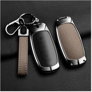 Autosleutel beschermhoes Legering Autosleutel Case Cover Shell Fob Voor X-trail T33 Voor Qashqai 2022 J12 Voor Ariya Voor Altima Voor Teana 2022 2023 Voor Juke Sleutel Shell(Elephant Grey 1)