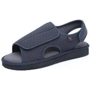 Diabetische sandalen voor heren, breed met voetboogondersteuning, verstelbare sandalen voor heren met gezwollen voeten, schoenen voor artritis, gezwollen voeten en oedeem