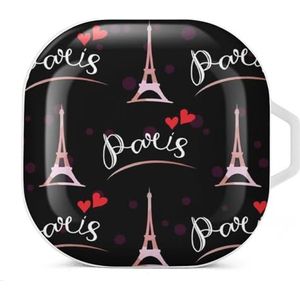 Paris Romantische Eiffeltoren Oortelefoon Hoesje Compatibel met Galaxy Buds/Buds Pro Schokbestendig Hoofdtelefoon Case Cover Wit-Stijl