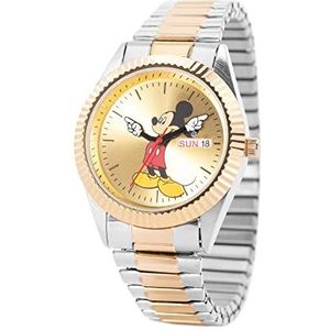 Disney Mannen Analoge Japanse Quartz Horloge met Legering Band WDS001212, Twee Toon