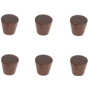 Keukengrepen 6 Stuks Massief Houten Enkel Gat Beukenhout Handvat Kledingkast Lade Deur Log Walnoot Houten Handvat 22Mm * 20Mm Zwarte Walnoot