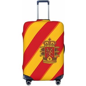 GFLFMXZW Reizen Bagage Cover Spaanse Gestreepte Vlag Koffer Covers Voor Bagage Mode Koffer Protector Past 18-32 inch Bagage, Zwart, Medium