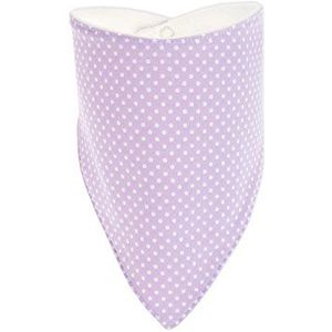 KraftKids driehoekig doek in witte punten op paars, driehoekige sjaal voor 34 cm halsomtrek, kinderhalsdoek met fleece binnenvoering