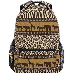 Jeansame Rugzak School Tas Laptop Reizen Tassen Vintage Streep Camel Giraffe