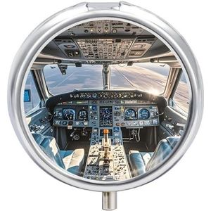Draagbare Pillendoos Pillendoosje Vliegtuig Cockpit Reizen Pillendoos Kleine Pil Case Dagelijkse Pil Container Pil Organizer Pocket Geneeskunde Doos Leuke Pil Case