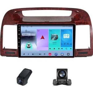 Autoradio geldt voor Toyota Camry 5 XV 30 2001-2006,9 inch Touchscreen Navi met Wireless Carplay Android Auto 2 DIN Radio Android Bluetooth FM+Achteruitrijcamera/Stuurwielbediening(A,X1)