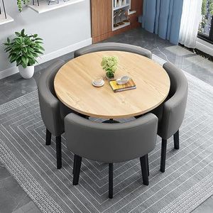 XIANGLV Eettafelset voor 4 vergaderzalen tafel ronde tafel en stoelen eetkamer tafel set voor 4 kleine ronde eettafel ronde keukentafel cirkel keukentafel (A24,80x80x75cm)