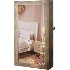 SONGMICS - JJC051K01 - Sieradenkast - Vintage Bruin - Afsluitbare Wandkast