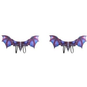 2 set Exquisite Dragon Pinion Wing Props Voor Halloween Carnaval Cosplay Volwassen Decoratie Doek Niet-geweven Stof 2. Dragon Wing Paars