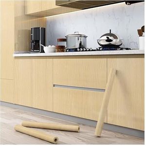 VDLLQYN, Houtnerfbehang Schil en plak behang Eenvoudig geel contactpapier Zelfklevend behang ，Zelfklevend behang