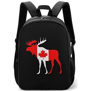 Canada Vlag Moose Lichtgewicht Rugzak Reizen Laptop Tas Casual Dagrugzak voor Mannen Vrouwen