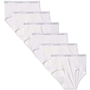 Hanes Heren 6-Pack FreshIQ Tagless Katoen Brief, Kleur: wit, XL