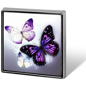 Wit Paars Vlinders Vierkante Revers Pin Dames Nieuwigheid Knopen & Pins Metalen Badge Leuke Broche Pin Retro Pinback Badge Mode Tas Pins Voor Hoed Rugzakken Tie Pak Bruiloft Party Accessoire