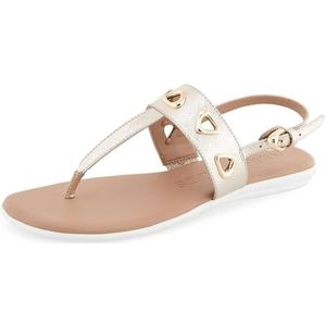 Aerosoles Iago platte damessandalen, goudkleurig metallic gestructureerd kunstleer, 43 EU