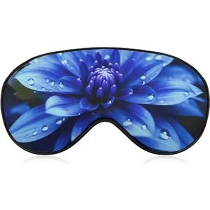 Comfortabel oogmasker voor slaap, blauwe bloem, bedrukt, lichtblokkerende oogbedekking met verstelbare riem, ooglapjes, blinddoek voor kantoor, dutje en reizen