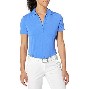 Callaway Women's Golf Short Sleeve Tonal Stripe Polo Shirt, Palace Blue, Medium