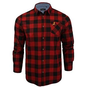 Brave Soul Heren Jack Geruite Lange Mouw Check Katoen Houthakker Casual Shirt, Rood-vervaging, L