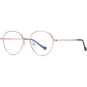 Joopin Blauwe Licht Bril Anti Blauwlicht Computer Gaming Glasses Scherm Brillen Dames Heren Transparant Ronde Bril (Goud Frame)