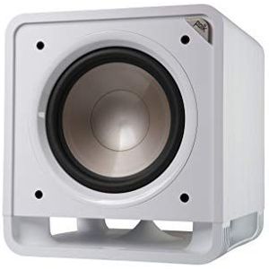 Polk Audio HTS 12 actieve subwoofer voor thuisbioscoop, geluidssystemen en muziek, 12 inch bass box, 400 watt, wit