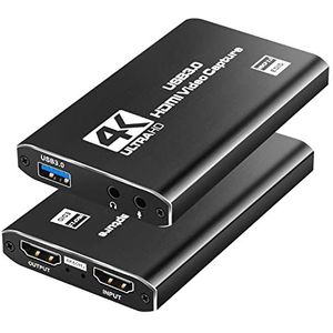 Gaming Capture Card USB 3.0 naar HDMI 4K Ultra HD voor DSLR Action Camcorder, HDTV PS4, Switch, Xbox One en Xbox 360
