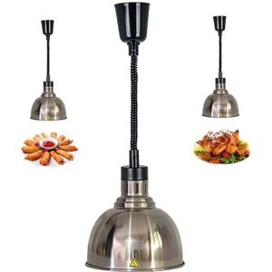 Voedselwarmtelamp Telescopische lamp Voedselwarmerlamp Hangende barbecue Verwarming Kroonluchter 250W lamp Geschikt for keuken, restaurant (Color : Bronze)