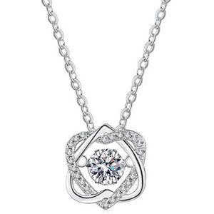 Kettingen voor vrouwen, 925 zilveren 0,5 karaat moissanite diamanten hanger ketting for vrouwen sieraden Valentijn geschenken