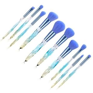 10 Stuks Vrouwen Make-up Borstels Set Dames Blending Concealers Cosmetische Borstels Cosmetica Accessoire Applicator Gereedschap Blauw