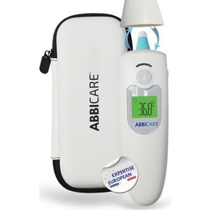 ABBICARE™ Infraroodthermometer voor en oor, nauwkeurigheid 1 seconde, babymodus, contactloos, met tas, medisch gebruik voor volwassenen en kinderen