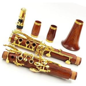 klarinet Rood Hout Professionele Klarinet Palissander BB Vergulde 18/17 Kleppen (Color : 17 KEYS)