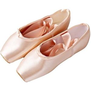 Balletschoenen, Platte canvas balletschoenen, Balletoefeningschoenen met zachte zool, Gymnastiekschoenen for dames, Balletoefening (Color : Pink withoutSilicone, Size : 28)