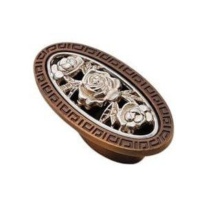 Chinese keramische koffie brons ingelegd jade handvat lade kledingkast deurklink oud zilver ingelegd bloemhandvat (maat: koffiebloem 6066 enkel gat)